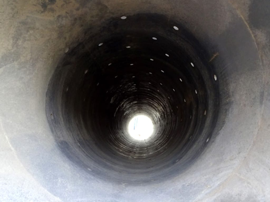 inside a French drain