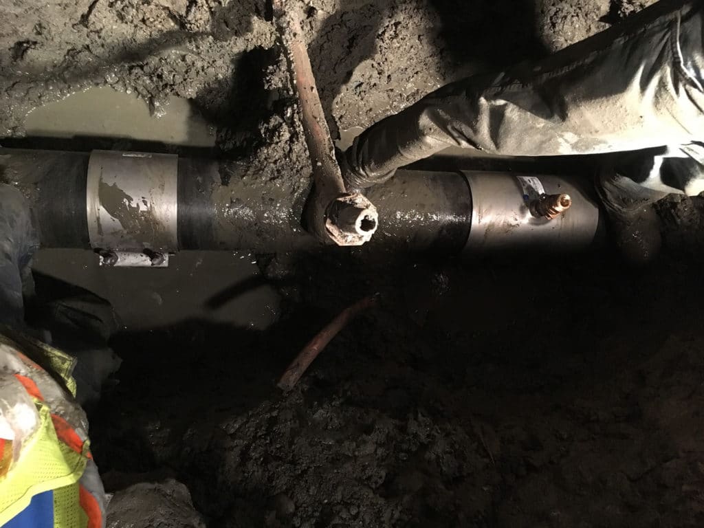repairing a burst pipe